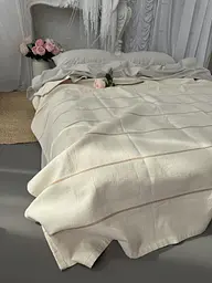 Покривало Zeintex Eco Linen бежеве 200х230 см - мініатюра 9