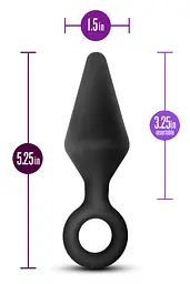 Анальна пробка Anal Adventures Platinum Loop Plug Large 13.3 см (чорний) - мініатюра 3