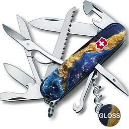 Складаний ніж Victorinox HUNTSMAN DESIGN Золотисто-блакитний кристал - мініатюра 2