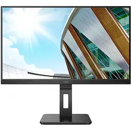 Монітор TFT 27" AOC U27P2CA, IPS 4K UHD, 4ms, HDMIx2, DP, USB hub, USB-C, HAS, Pivot,  колонки, чорний (U27P2CA)