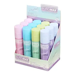 Набір клею Buromax Pastel 10 г 12 шт BM.4921