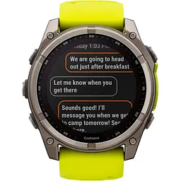 Смарт-годинник Garmin Fenix 8 Solar Sapphire 47mm Titanium with Amp Yellow/Graphite Silicone Band (010-02906-21) [116855] - мініатюра 12