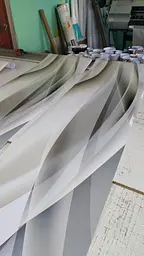 Вініловий кухонний фартух Лінії Абстракція 3Д наклейка для кухні ПВХ Лінії шовк 60х200 см Happy Pocket Z181553 - мініатюра 7