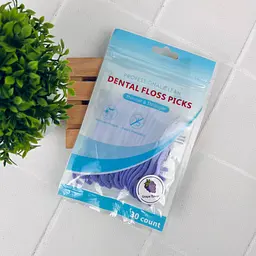 Зубна нитка на тримачі Dental Floss Picks для очищення міжзубних проміжків зі смаком винограду, 30 шт