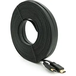 Кабель Merlion HDMI-HDMI 20m, v1.4, плоский Black, (Пакет), Q30