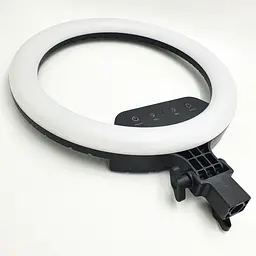 Кільцева LED лампа 36 см зі штативом 210 см на 3 тримачі для телефону 3 режими свічення з пультом Ring Light LS-360 - мініатюра 4