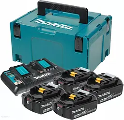 Набір акумуляторів BL1860 (4 шт) та зарядний пристрій для продукції Makita 198091-4 (LXT)