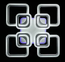 Люстра стельова LED Splendid Ray LK206/4+4+A, 240W, білий, з пультом, сучасний стиль - мініатюра 2