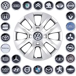 Ковпак колеса з емблемою Volkswagen SKS225 R14 сірий з логотипом на вибір 4 шт - мініатюра 2