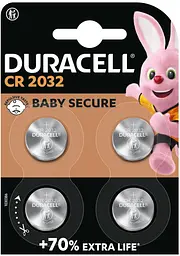 Спеціальна літієва батарейка типу «таблетка» Duracell 2032 3V, (DL2032/CR2032), 4 шт. (6806460)