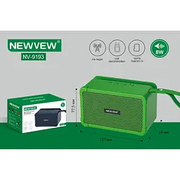 Акустична система NEWVEW NV-9193 BT/USB/TF/FM Green (NWVW-NV-9193-GN) - мініатюра 2