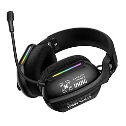 Бездротові ігрові навушники Onikuma GT808 геймерська Bluetooth гарнітура з мікрофоном та RGB Black (19118) - мініатюра 2