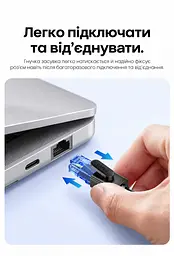 Мережевий патч-корд Ethernet Vention 30 м Cat6A UTP RJ45 штекер на RJ45 штекер до 10 Гбіт/с з текстурованою нековзною оболонкою позолочені контакти 500 МГц чорний (ISCBT) - мініатюра 9