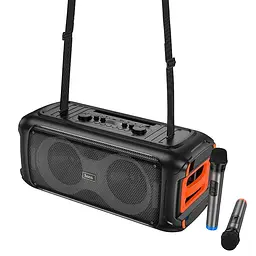Портативна акустика Hoco HA9 Kayman dual-mic outdoor BT5.4 40W караоке з 2 мікрофонами бездротова - мініатюра 5