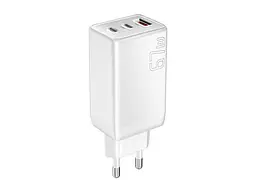 Зарядний пристрій адаптер 3 виходи EssagerECT67w Gan порти 1USB 2C 67 W (ECT67W-LJB02-Z) біле - мініатюра 2