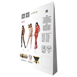 Бодістокінг з імітацією панчох та ажурною вставкою Passion BS072 red One size - мініатюра 6