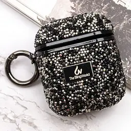 TPU чохол Bling World Rock Diamond для навушників AirPods 1/2 Чорний - мініатюра 6