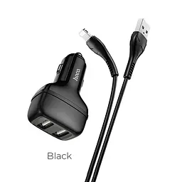 Комплект автомобільний HOCO Lightning Cable Leader Z36 2USB набір із кабелем чорний - мініатюра 4
