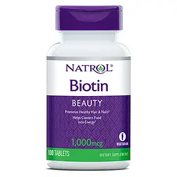 Вітаміни та мінерали Natrol Biotin 1000 mcg, 100 таблеток