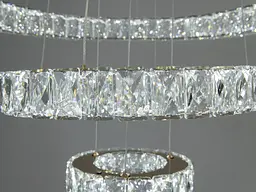 Люстра LED Diasha 7201-8A/580+400+200G кільцева, 66W, золото, регульована висота, пульт ДУ, IP20, сучасний стиль для дому - мініатюра 4