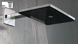Верхній душ Hansgrohe Rainmaker Select 466х300 3jet хром/білий з кронштейном до стіни 24007400, Хром - мініатюра 2