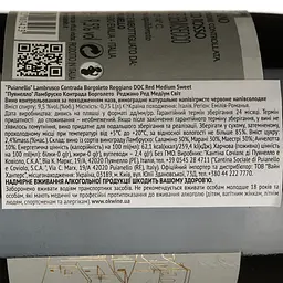Вино ігристе Puianello Contrada Borgoleto Lambrusco Reggiano DOC червоне напівсолодке 0.75 л - мініатюра 4