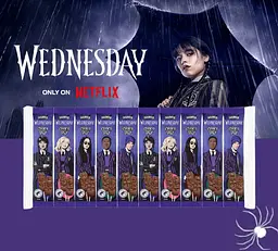 Шоколадні цукерки на паличці​​​​​​​ Halloween Wednesday Choco Lolly 10шт х 15г - мініатюра 3