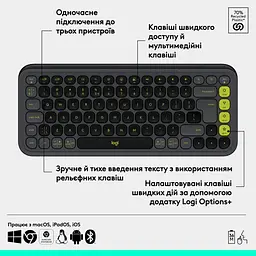 Клавіатура Logitech POP Icon Keys Bluetooth UA Graphite (920-013157) [118957] - мініатюра 10