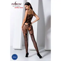 Ажурний бодістокінг з інтимними вирізами Passion BS076 black - мініатюра 4