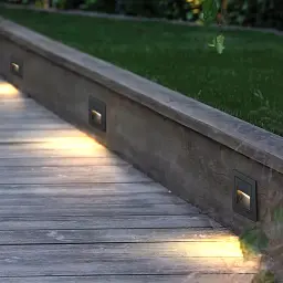 Світлодіодний світильник DH1010ARD 3W 3000K LED чорний IP54 квадратний сходовий 85*85*49мм для підсвітки сходів 230V 30Lm - мініатюра 7