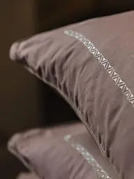 Комплект постільної білизни Ecotton Євро з вишивкою та кантом Stucco в чохлі для зберігання коричневого кольору (25092) - мініатюра 4