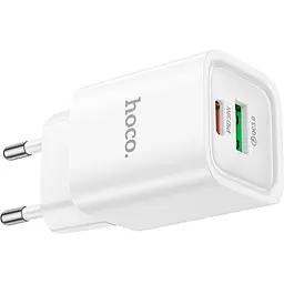 Мережевий зарядний пристрій Hoco C149A PD30W+QC3.0 USB-C/USB-A White [135353] - мініатюра 4