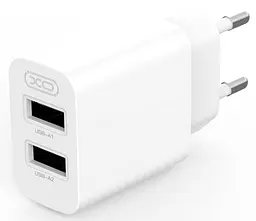 Сітчасте зарядне пристрій XO L109 double USB-A 12W 2.4A Білий