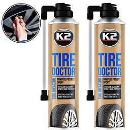 Набір Герметик вулканізатор шин K2 TIRE DOCTOR 500 мл 2 шт (B311)