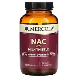 NAC з розторопшою, NAC with Milk Thistle, 250 мг, 180 капсул Dr. Mercola vit0001748