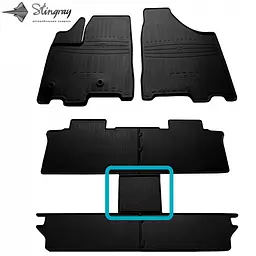 Водійський гумовий килимок задній середній для Toyota Sienna III 2010- 6 seats