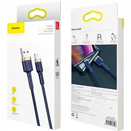 Кабель Baseus Cafule Cable USB to lightning 2.4A 1m CALKLF-BV3 Blue-Gold - мініатюра 2
