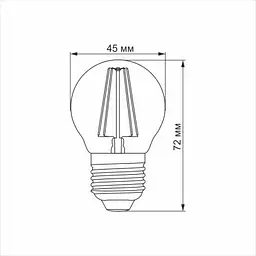 Лампочка Videx LED Filament G45FA 4W E27 2200K бронза (VL-G45FA-04272) - мініатюра 3