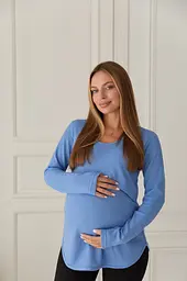 Лонгслів для вагітних та годуючих Avila XL Lullababe Денім - мініатюра 4