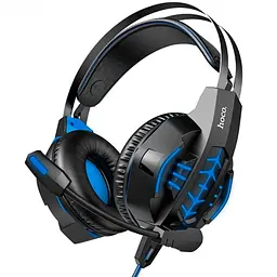 Ігрові накладні навушники Hoco W102 Cool, USB, 3.5mm, 2m, Синій - мініатюра 3