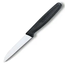 Кухонний ніж Victorinox Paring лезо 8см прям. хвил. з чорн. ручкою