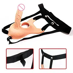 Фаллоімітатор на ремені для подвійного проникнення Lovetoy Vibrating Unisex 10 режимів - мініатюра 5