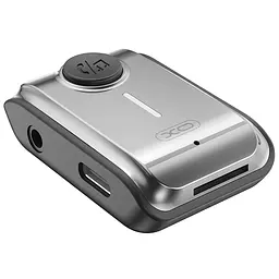 Bluetooth трансмітер XO BCC15 Bluetooth V5.3 AUX 3.5 мм/Type-C/TF сірий (BCC15.tarnish) - мініатюра 2