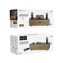 Портативна колонка HOCO BS63 Graceful wireless dual-mic Black 6942007634458 - мініатюра 2