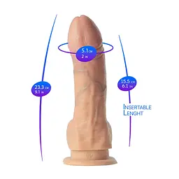 Фалоімітатор Silexd Legends Juan Lucho Dildo 9", 23.3 см (тілесний) - мініатюра 5