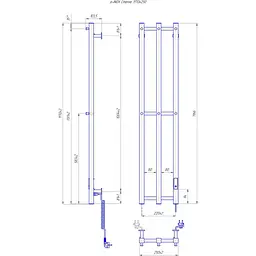 Сушарка для рушників MARIO e-INOX Стелла TR 2.0 K, 1170х250х80 (2.13.052730.P) - мініатюра 2