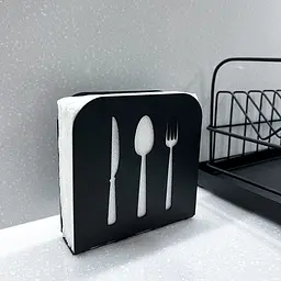Серветниця металева Nice & Cozy Bistro L для серветок 16,5х16,5 см чорна - мініатюра 2
