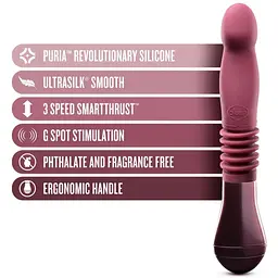 Пульсатор Temptasia Blush Trixie Thrusting Dildo Wine Red - мініатюра 2