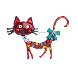 Брошка "Котик", брошка шпилька, червона (494693354)