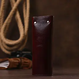 Добротна шкіряна ключниця Shvigel 16532 бордова - мініатюра 7
